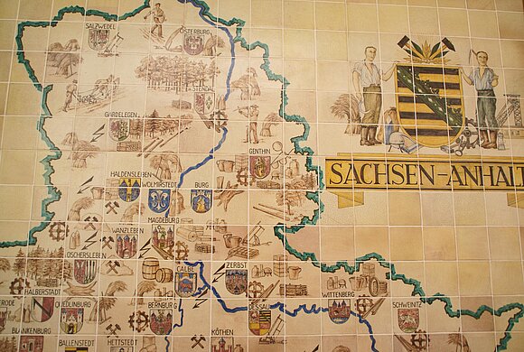 Historische Landkarte von Sachsen-Anhalt