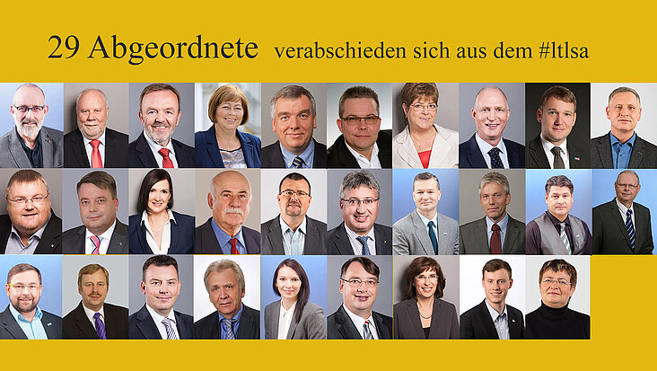 Foto-Collage mit 29 Abgeordneten-Portraits