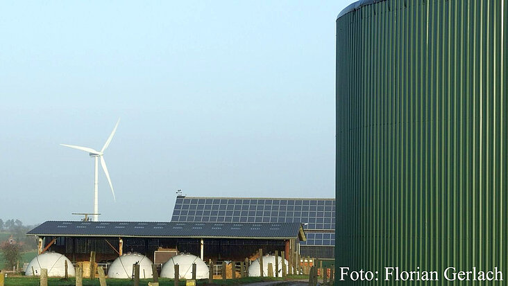 Biogas, Photovoltaik und Wind sind die Energielieferer der Zukunft.