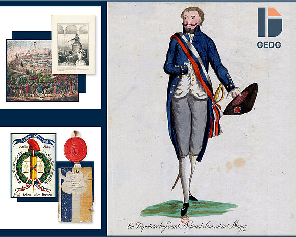 Plakat GEDG Historische Bilder und Urkunden zum Thema