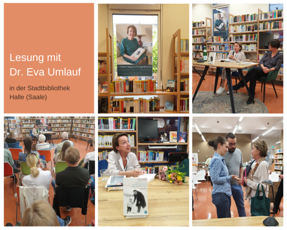 Foto-Collage mit Impressionen einer Buchlesung