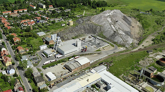 Blick von oben auf doe GTS Grube Teutschenthal