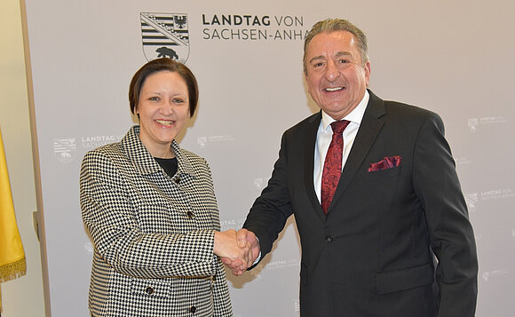 Landtagspräsident Dr. Gunnar Schellenberger empfing die Botschafterin der Republik Slowenien, I.E. Dr. Ana Polak Petrič, im Landtag von Sachsen-Anhalt.