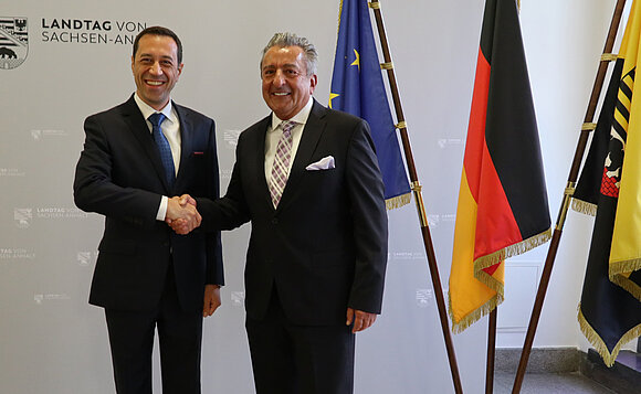 Landtagspräsident Dr. Gunnar Schellenberger hieß den bulgarischen Botschafter in Deutschland, S.E. Grigor Porozhanov in Magdeburg willkommen.