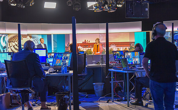 Blick ins Fernsehstudio der ARD