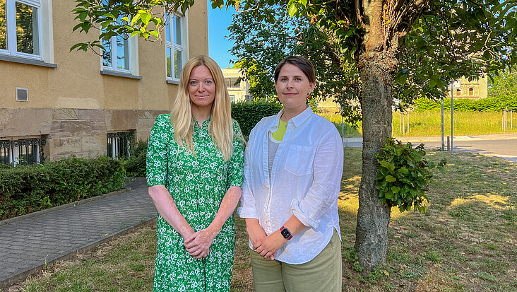 Zwei Frauen stehen nebeneinander: Natalija Kyrychenko (l.) und Liudmyla Kapustina