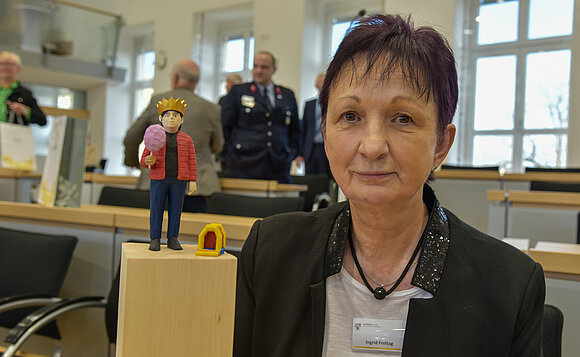 ltlsa/stb Preisträgerin Ingrid Freitag mit ihrem Ehrenamtspreis.