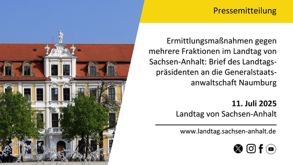 Teaserbild zum Brief des Landtagspräsidenten an die Generalstaatsanwältin