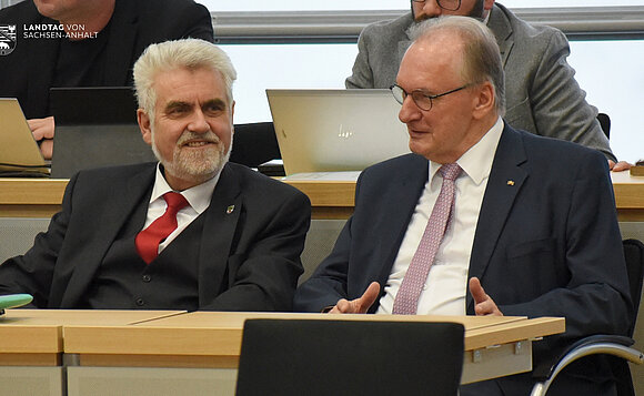 Ein letztes Mal saß Dr. Reiner Haseloff als (geschäftsführender) Ministerpräsident auf der Regierungsbank.