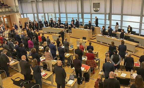 Blick von oben ins Plenum