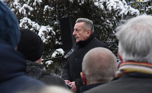 Landtagspräsident Dr. Gunnar Schellenberger bei seiner Rede.