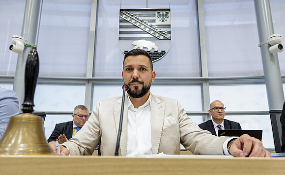 The President of the State Parliament, Tobias Rausch (AfD).