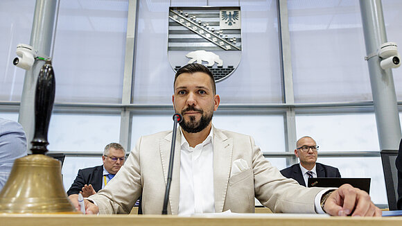 The President of the State Parliament, Tobias Rausch (AfD).