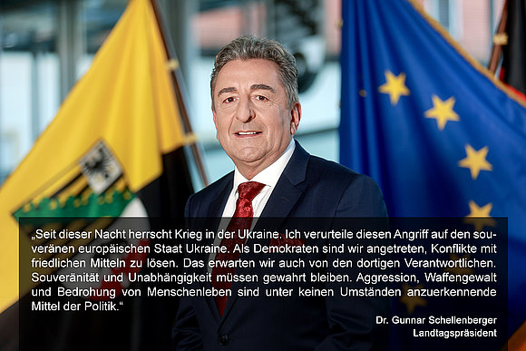 ltlsa/Viktoria Kühne Statement des Landtagspräsidenten zur Situation in der Ukraine.