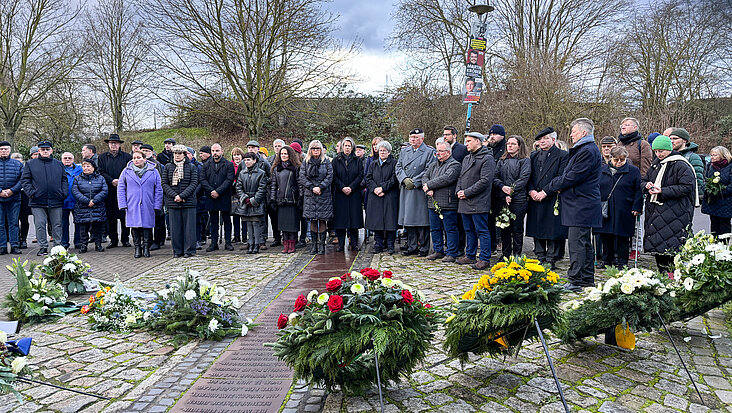 Gedenken am Mahnmal MAGDA am Holocaustgedenktag 2025.