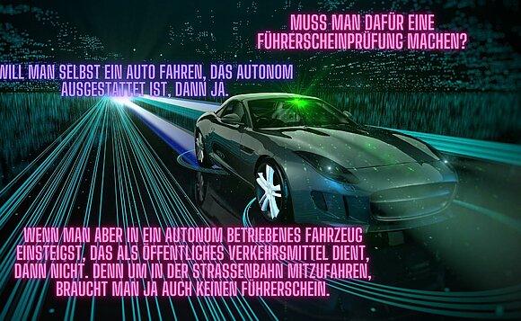 Graphik zu autonomem Fahren.