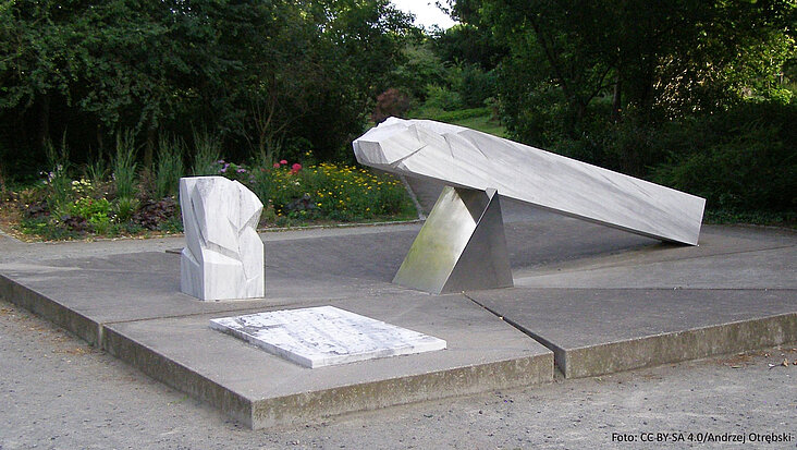 Mahnmal der ermordeten Magdeburger Sinti und Roma am Magdeburger Domplatz.