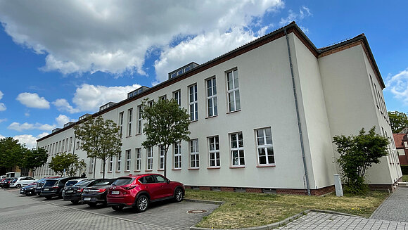 Blick auf die frühere Artilleriekaserne in Halle (Saale).