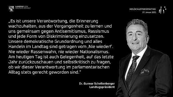 Gedenkworte von Landtagspräsident Dr. Gunnar Schellenberger.