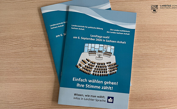 Die neue Broschüre zur Landtagswahl 2026 in Leichter Sprache.