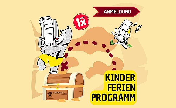 Kinderferienspiele: Wissenralley für Kinder durch den Landtag von Sachsen-Anhalt.