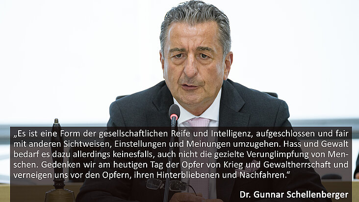Statement von Landtagspräsident Dr. Gunnar Schellenberger anlässlich des Holocaustgedenktags im Jahr 2024.