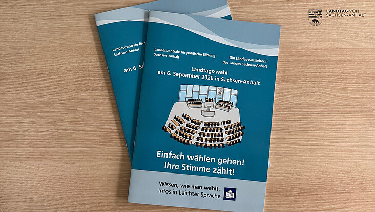 Die neue Broschüre zur Landtagswahl 2026 in Leichter Sprache.