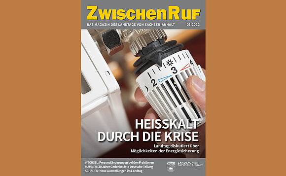 Titelbild des ZwischenRufs Nr. 3 im Jahr 2022. Man sieht ein Thermostat.