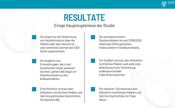 Liste mit einigen Resultaten aus der KAS-Studie.